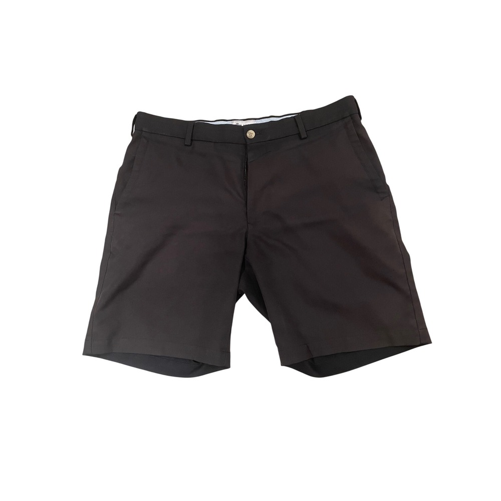 Peter Millar Mens Performance Golf Shorts Black Flat Front Size 33 Crown Sport